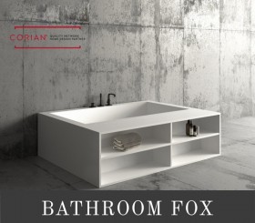 Baignoire Sur Mesure CORIAN® + 3 Tabliers + Étagères Frontales | 3503