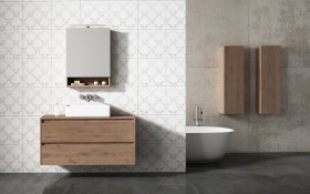 Lavabo À Poser + Meuble Suspendu en Wood Chêne Massif - 2 Tiroirs Superposés | 856